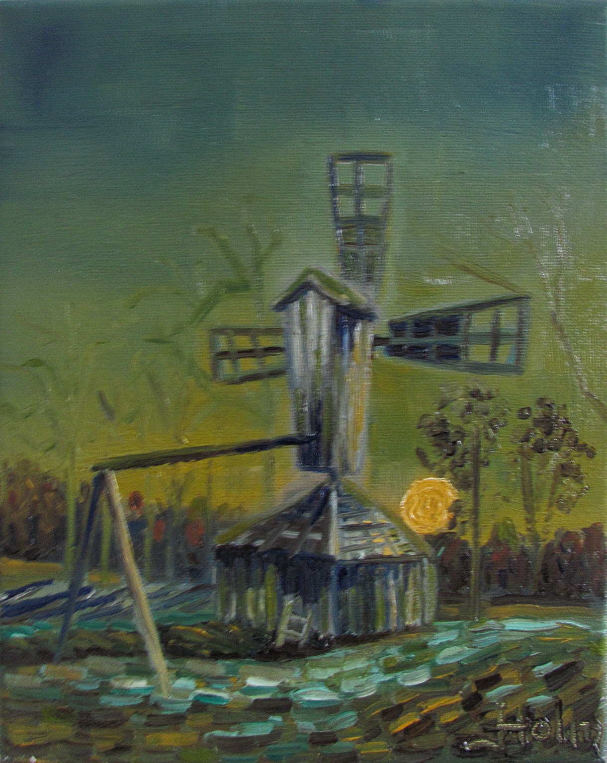 Abandoned building landscape