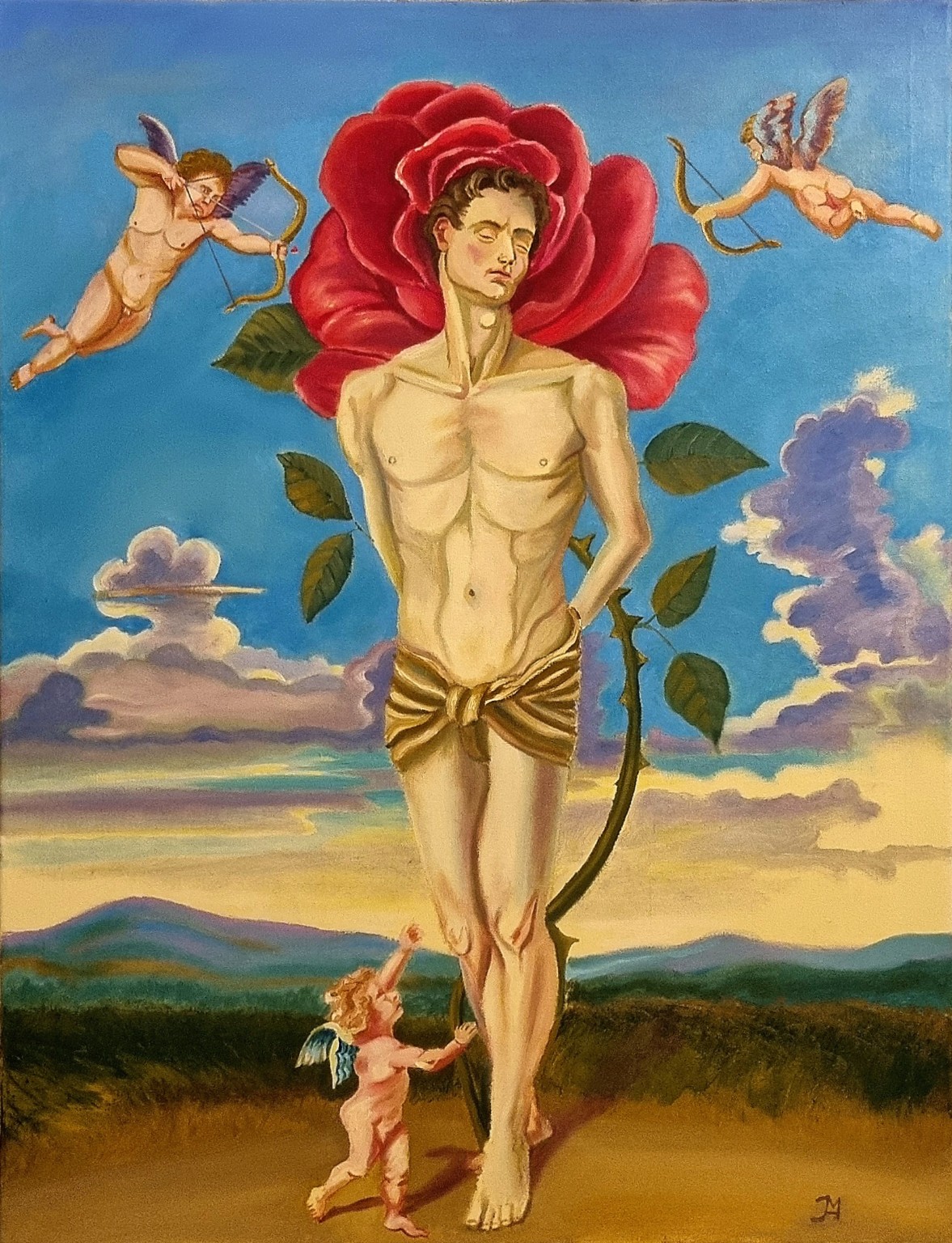 Surreal rose painting